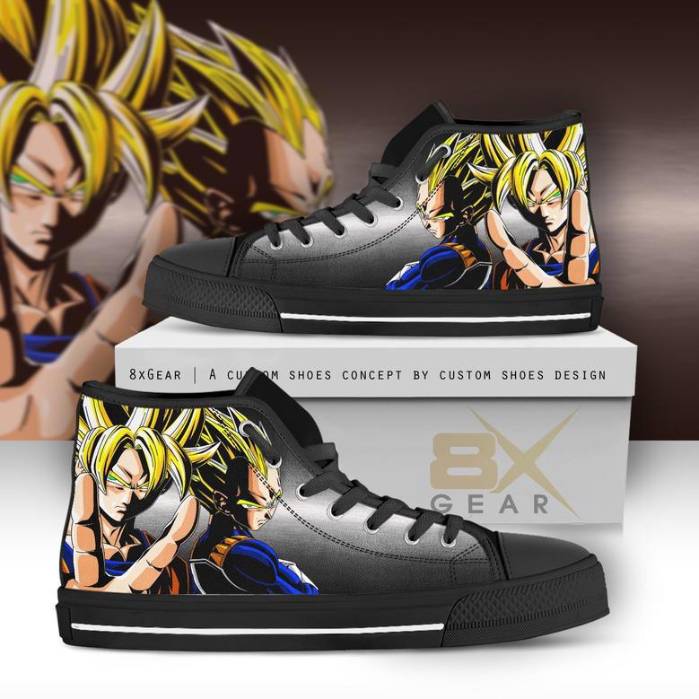 Dragon Ball Sneakers High Top Shoes Goku & Vegeta Cool Style Anime