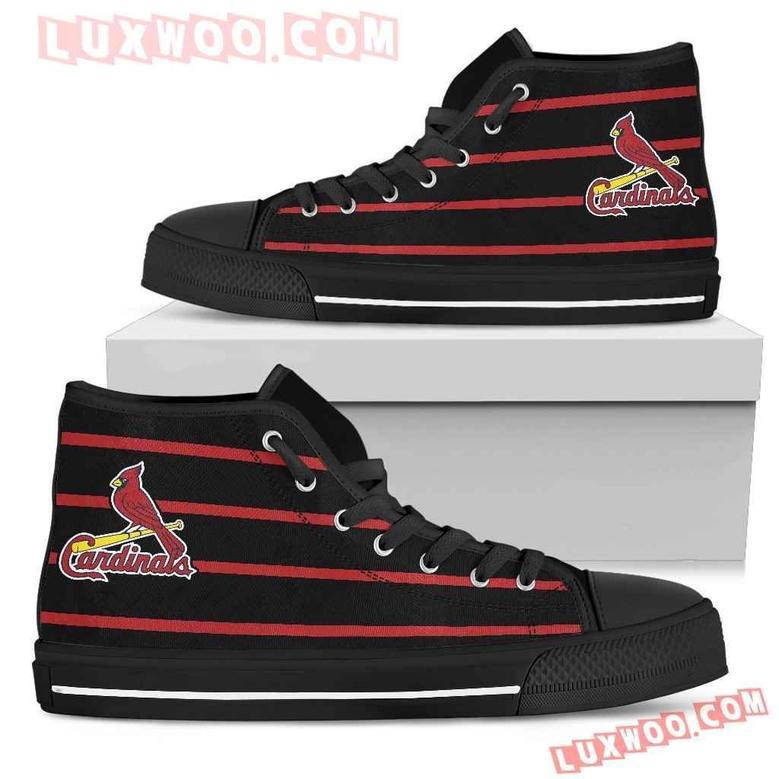 Edge Straight Perfect Circle St Louis Cardinals High Top Shoes Sport Sneakers