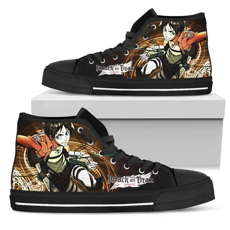 Eren Yeager AOT Sneakers High Top Shoes Attack On Titan