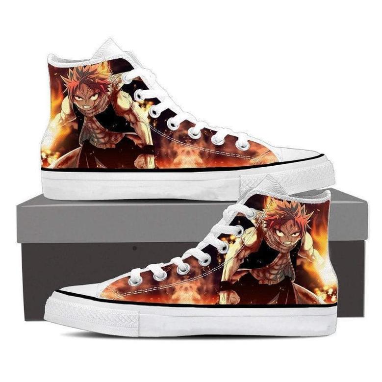 Fairy Tail Natsu Dragneel For Lovers Gift For Fan Custom Canvas High Top Shoes