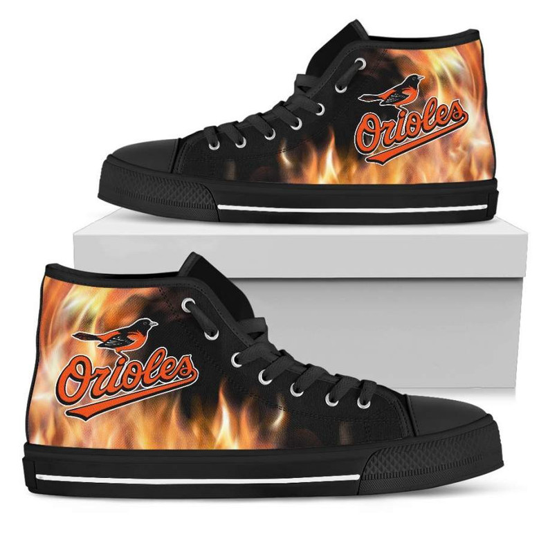 Fighting Like Fire Baltimore Orioles High Top Shoes