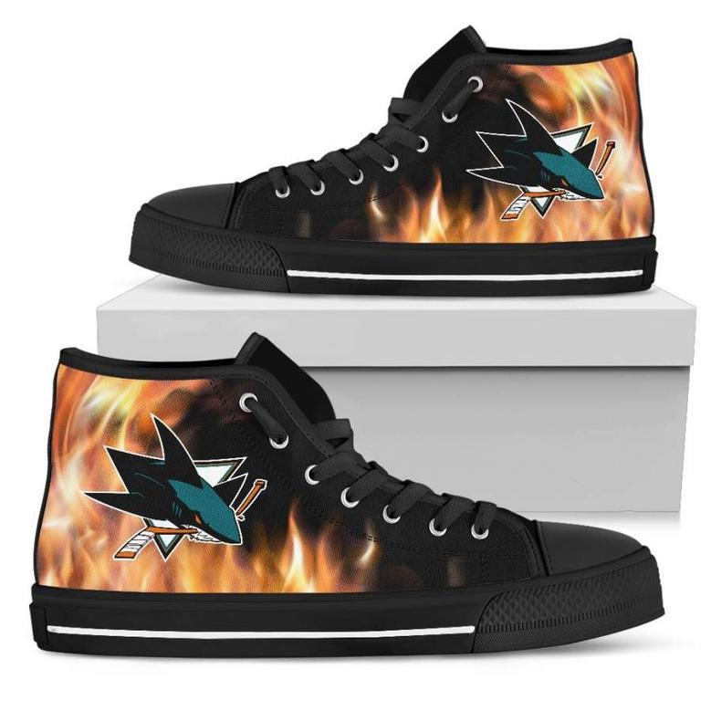 Fighting Like Fire San Jose Sharks High Top Shoes