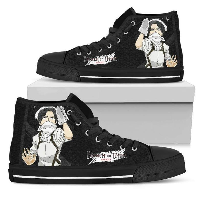 Funny Levi Sneakers High Top Shoes Attack On Titan Sneakers