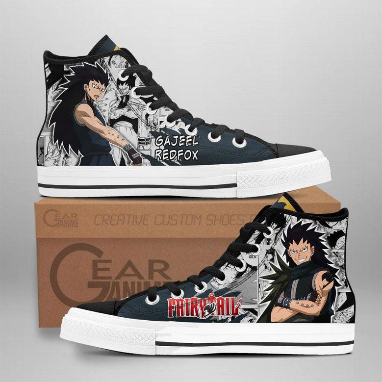 Gajeel Redfox High Top Shoes Custom Fairy Tail Anime Sneakers