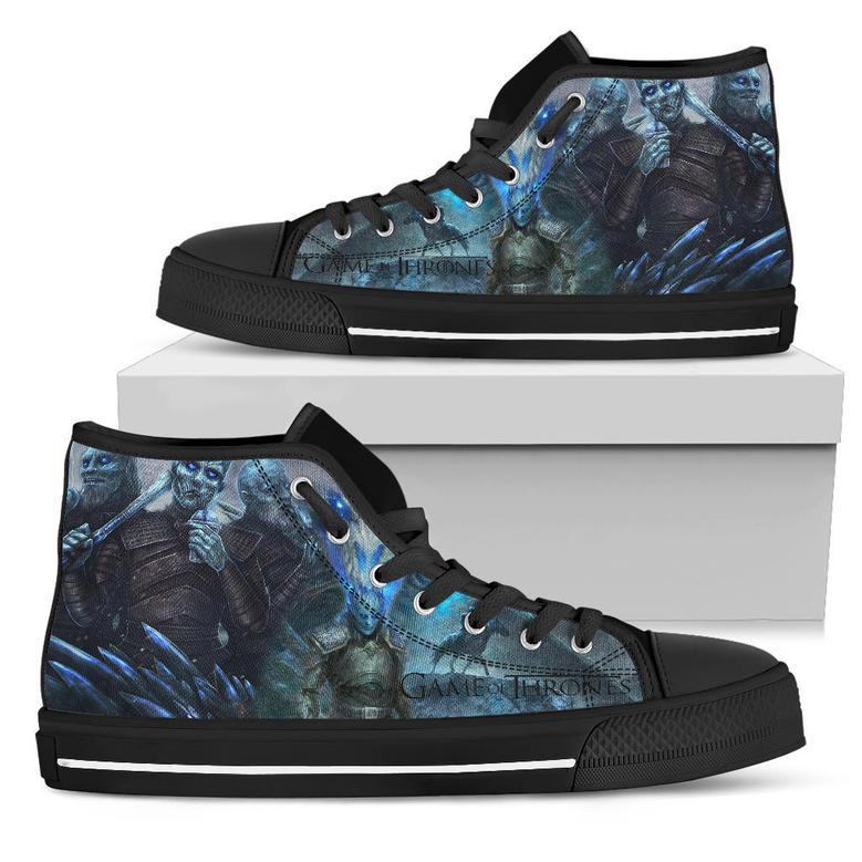 Game Of Thrones Viking Black Lover Shoes Gift For Fan High Top Shoes For Men And Women