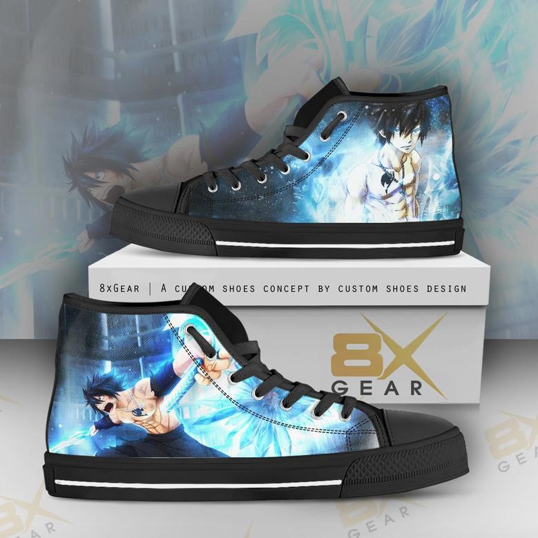 Gray Fullbuster High Top Shoes Fairy Tail Gift For Anime Fan