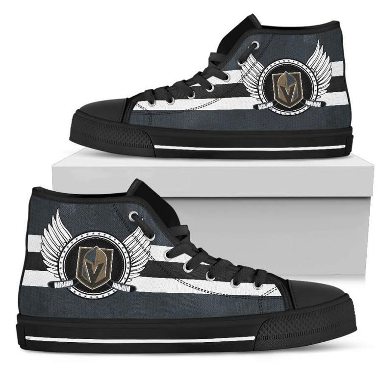 High Top Shoes Vegas Golden Knights Logo Vintage Biker Wings