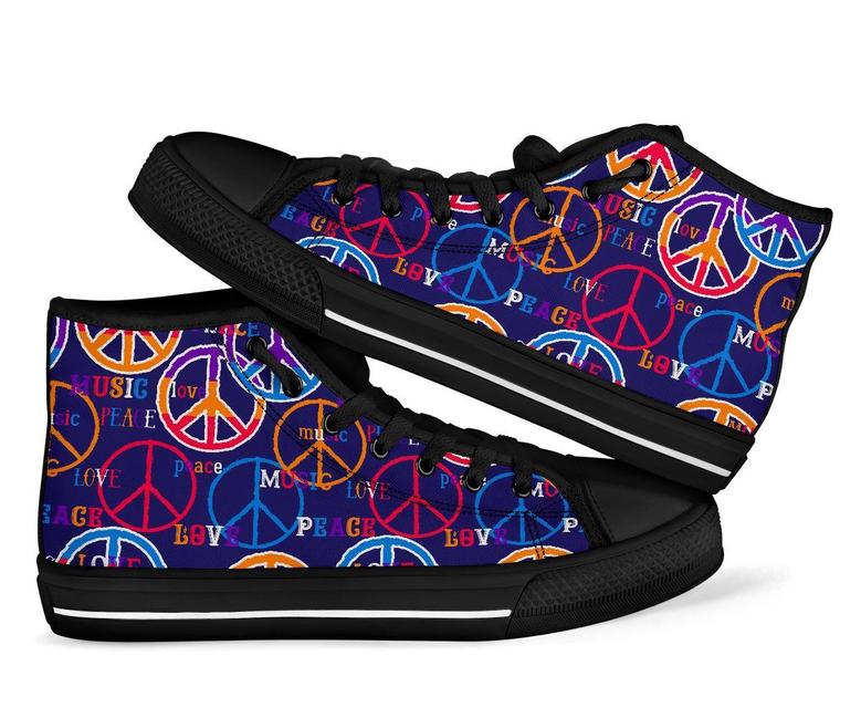 Hippie Music Van Peace Sign Men Women'S High Top Shoes