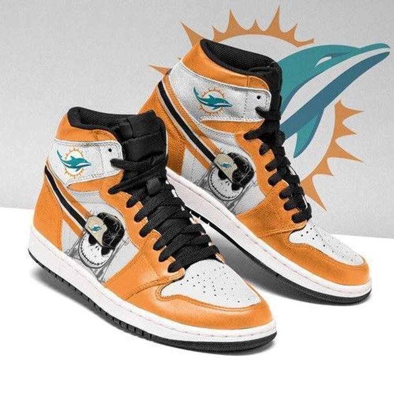 Jack Skellington Miami Dolphins Jordan Sneaker High Top Shoes