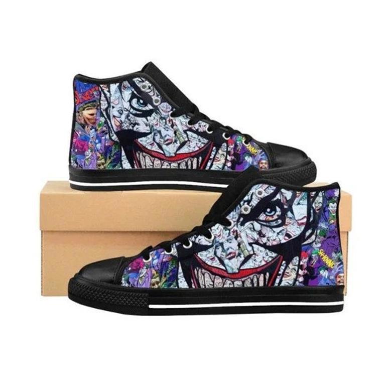 Joker Character Dc Comic Design For Lovers Gift For Fan Custom Canvas High Top Shoes