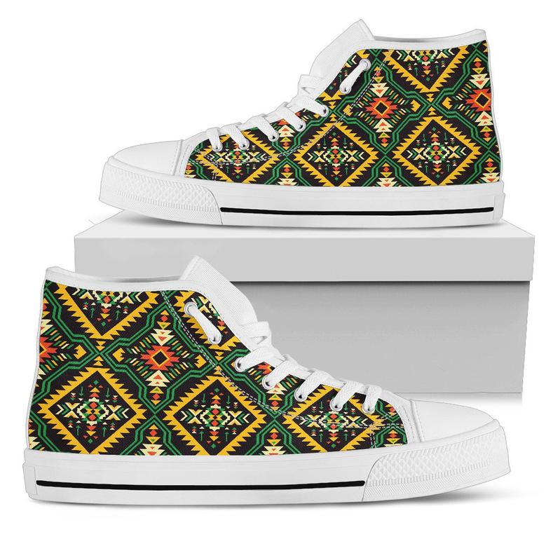 Kente Green Design African Print Women High Top Shoes
