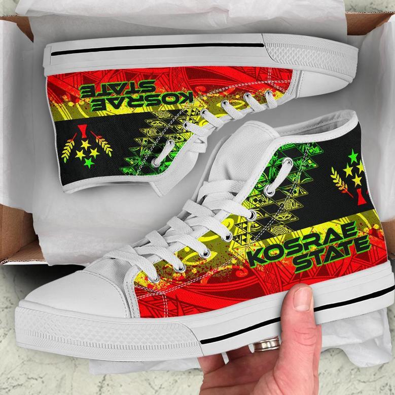 Kosrae State High Top Shoes - Reggage Color Symmetry Style