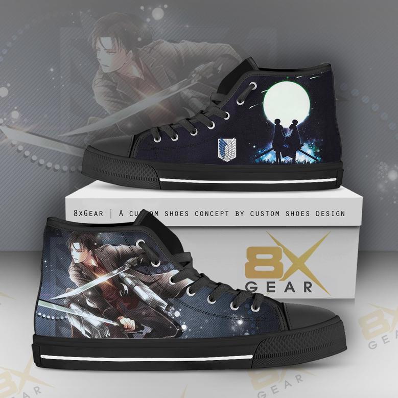 Levi Ackerman High Top Shoes Attack On Titan Gift For Anime