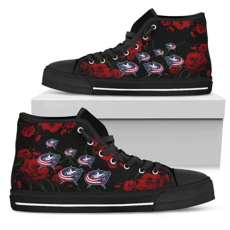 Lovely Rose Thorn Incredible Columbus Blue Jackets High Top Shoes