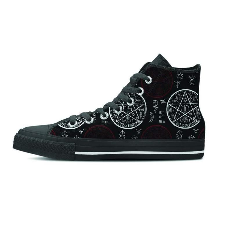 Magic Pentagram Gothic Witch Men's High Top Shoes