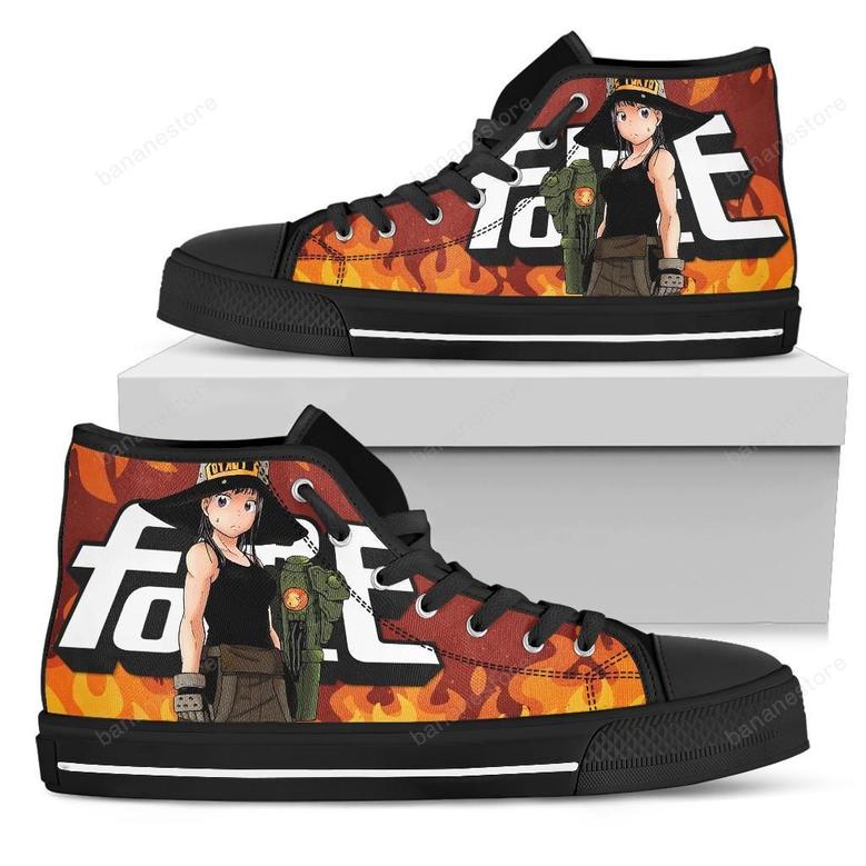 Maki Oze Fire Force Sneakers Anime High Top Shoes Fan Gift