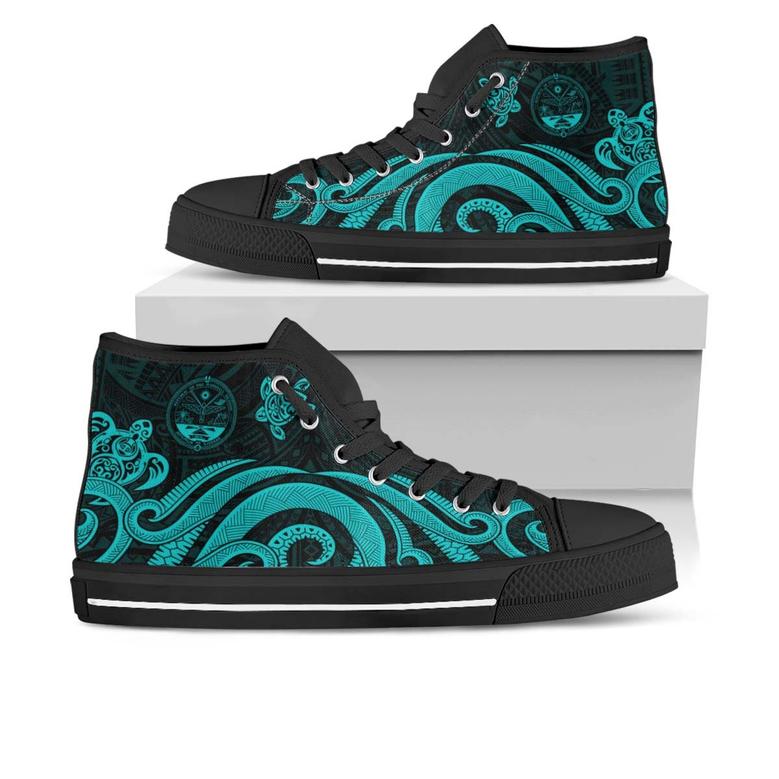 Marshall Islands High Top Shoes - Turquoise Tentacle Turtle Crest