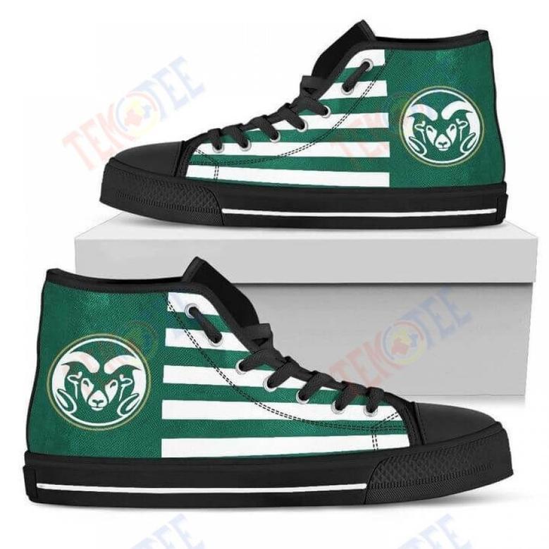 Mens Womens American Flag Colorado State Rams High Top Shoes