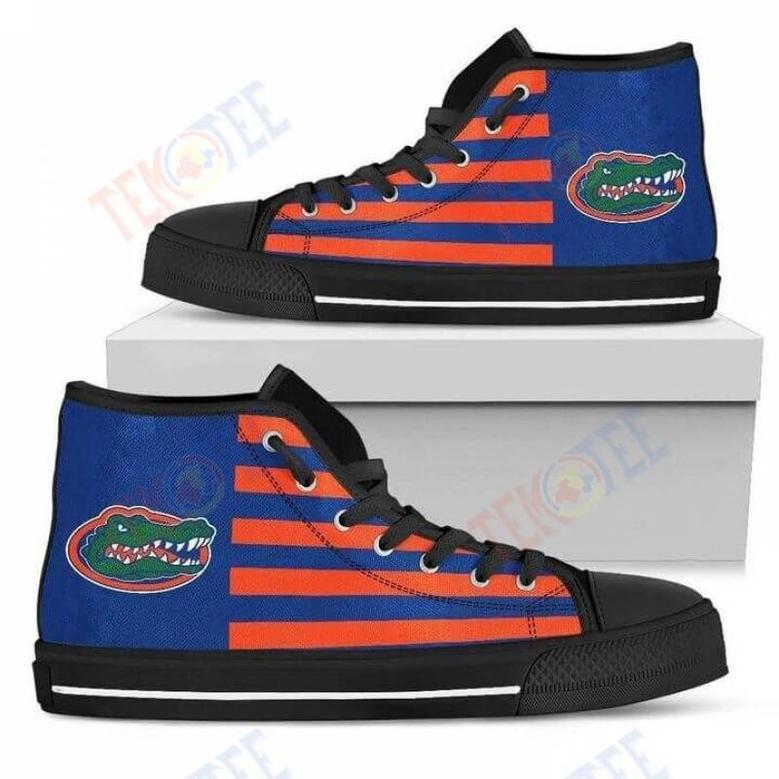 Mens Womens American Flag Florida Gators High Top Shoes