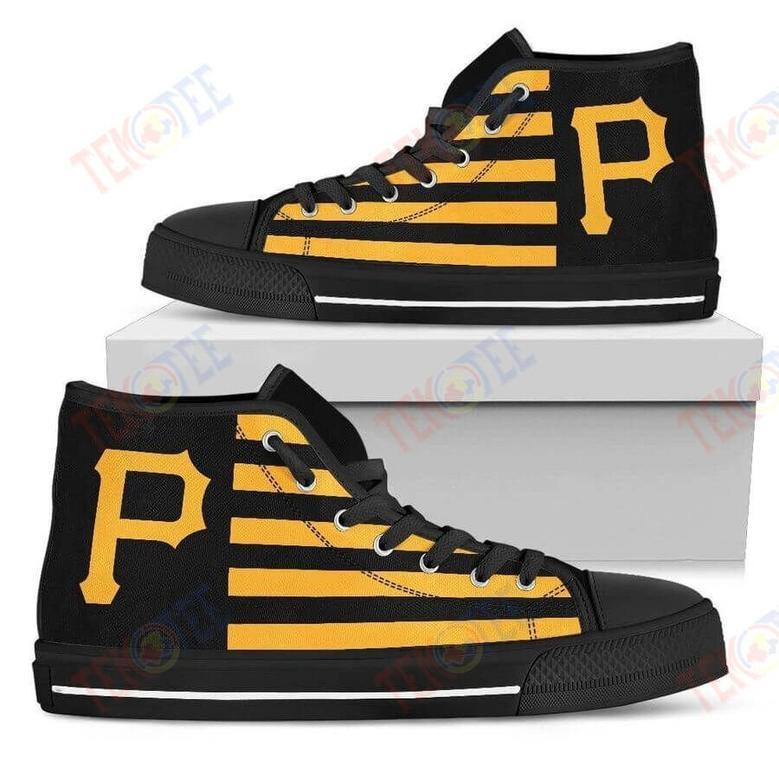 Mens Womens American Flag Pittsburgh Pirates High Top Shoes