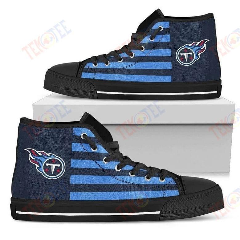 Mens Womens American Flag Tennessee Titans High Top Shoes