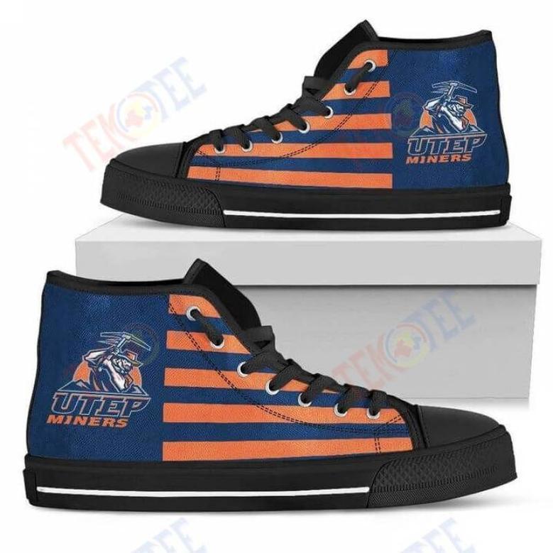 Mens Womens American Flag Utep Miners High Top Shoes