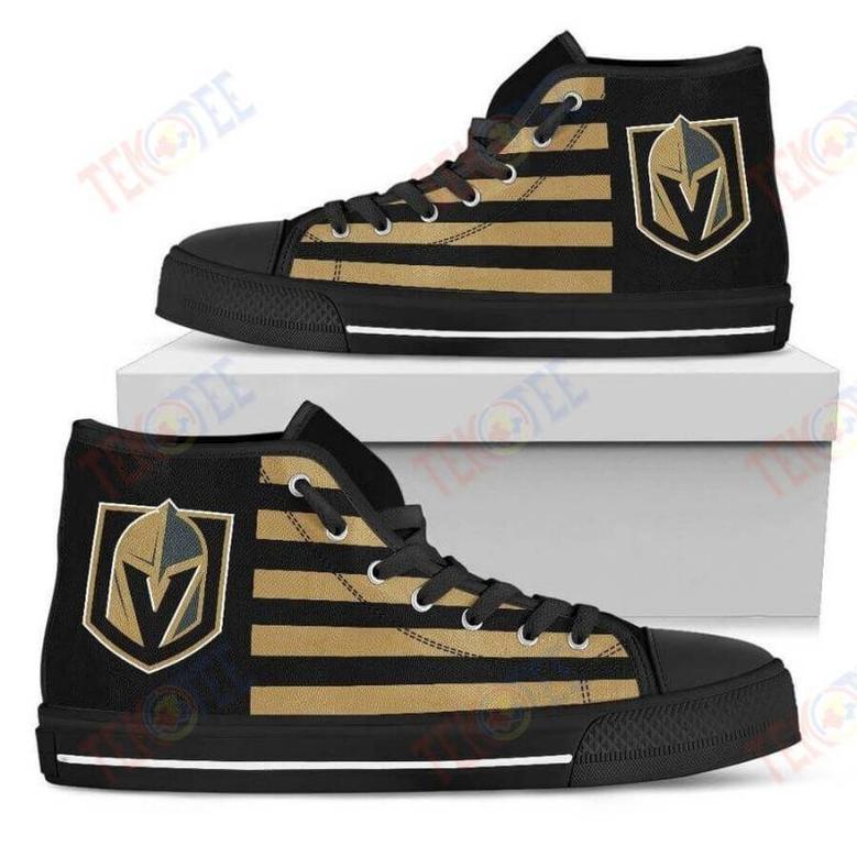 Mens Womens American Flag Vegas Golden Knights High Top Shoes