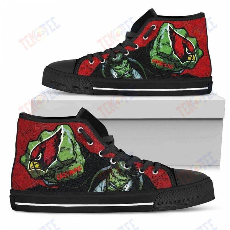 Mens Womens Arizona Cardinals High Top Shoes Hulk Punch Printable