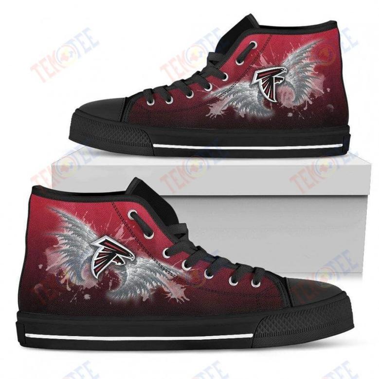 Mens Womens Atlanta Falcons High Top Shoes Angel Wings Printable