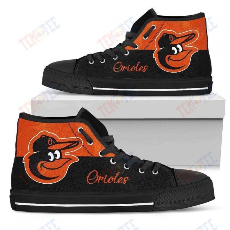 Mens Womens Baltimore Orioles High Top Shoes Divided Colours Stunning