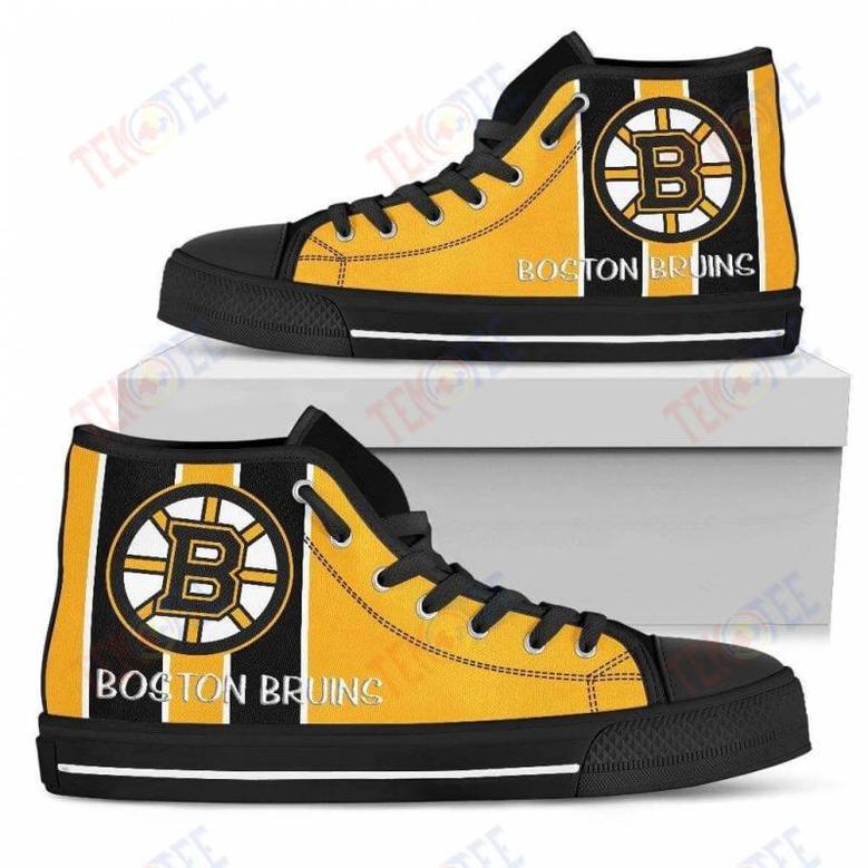 Mens Womens Boston Bruins High Top Shoes Steaky Trending Fashion Sporty