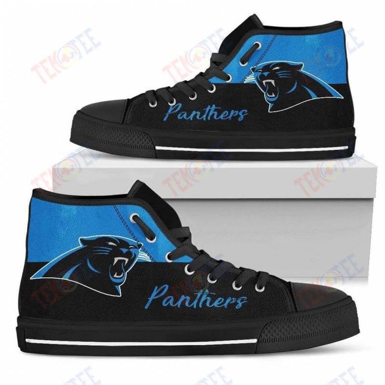 Mens Womens Carolina Panthers High Top Shoes Divided Colours Stunning