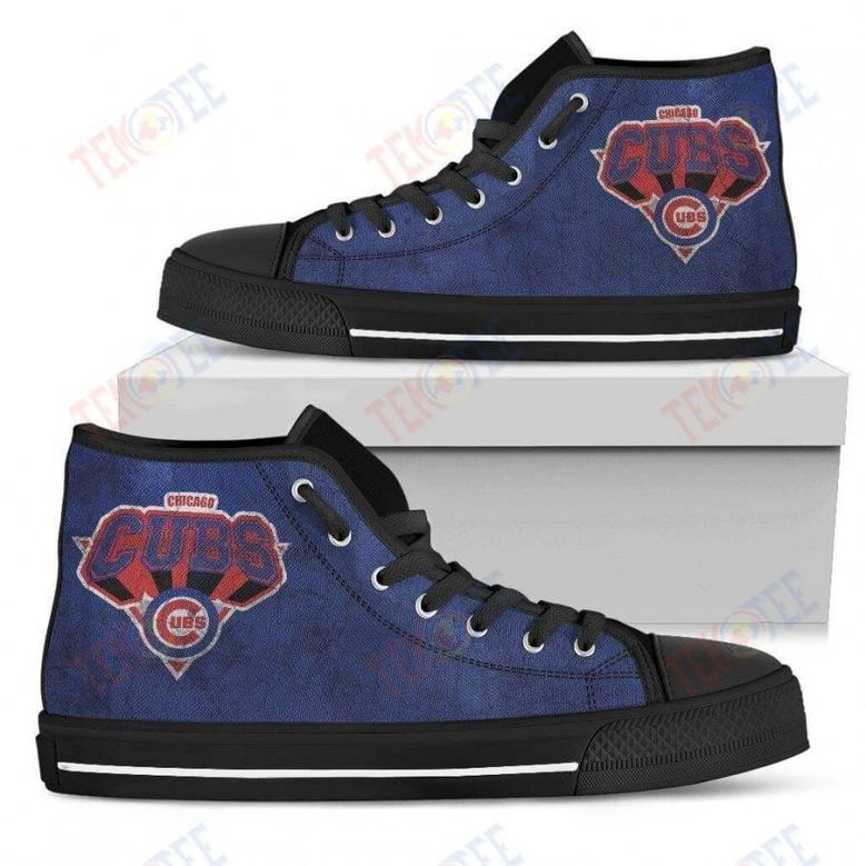 Mens Womens Chicago Cubs High Top Shoes Simple