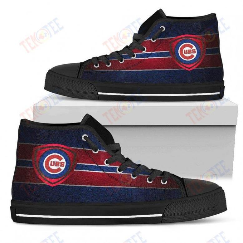 Mens Womens Chicago Cubs High Top Shoes The Shield Shoes