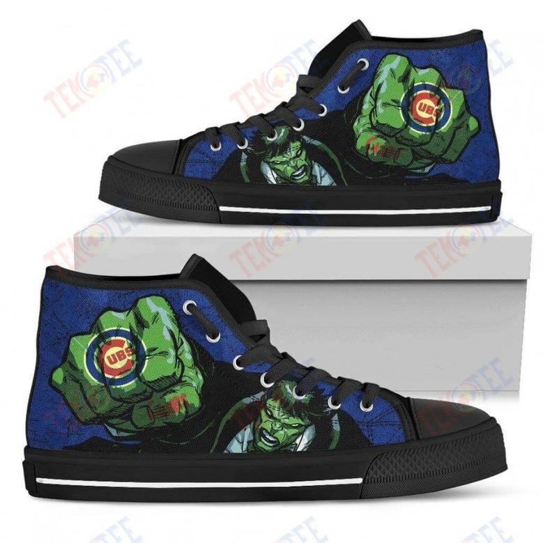 Mens Womens Chicago Cubs Hulk Punch High Top Shoes Printable