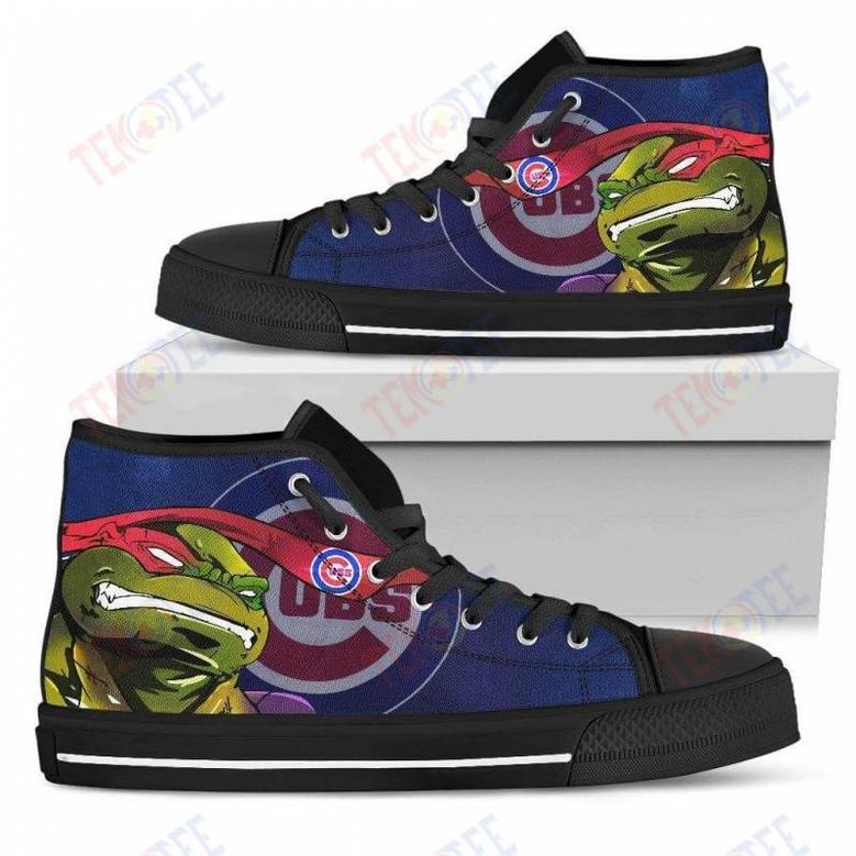 Mens Womens Chicago Cubs Turtle Ninja High Top Shoes Printable