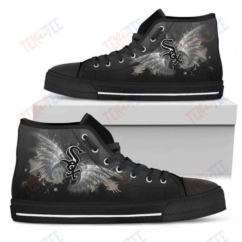 Mens Womens Chicago White Sox High Top Shoes Angel Wings Printable