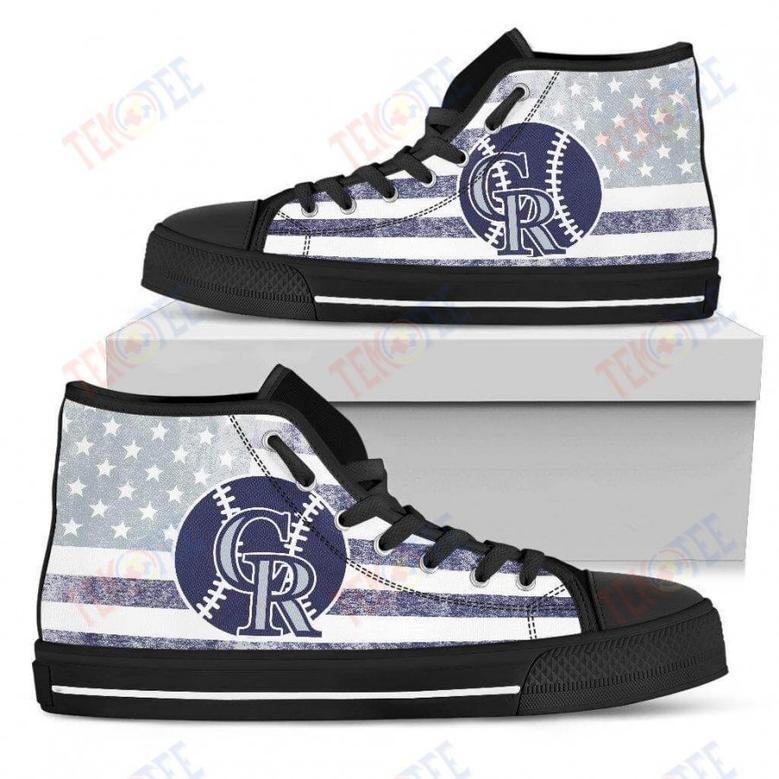 Mens Womens Chicago White Sox High Top Shoes Flag Rugbytop Quality