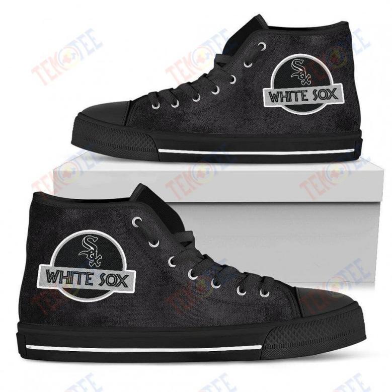 Mens Womens Chicago White Sox High Top Shoes Jurassic Parktop Quality