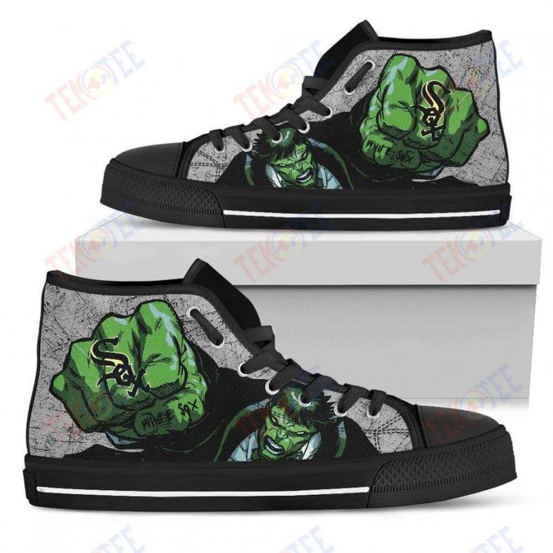 Mens Womens Chicago White Sox Hulk Punch High Top Shoes Printable