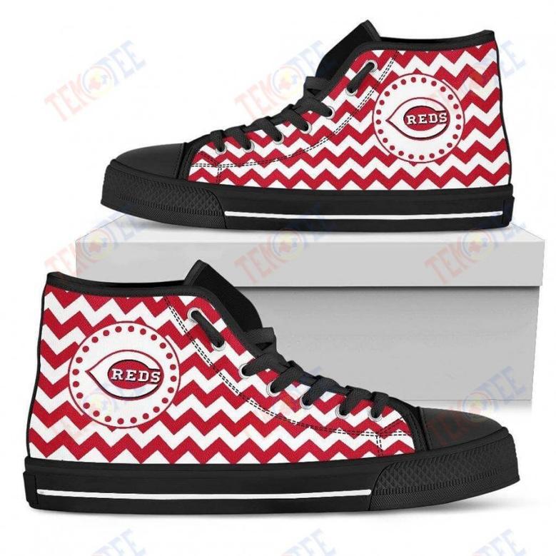 Mens Womens Cincinnati Reds High Top Shoes Chevron Broncos Printable