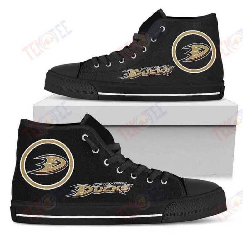 Mens Womens Circle Logo Anaheim Ducks High Top Shoes