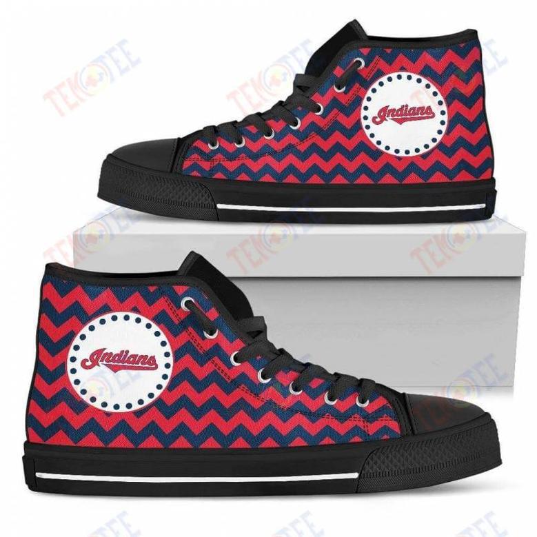 Mens Womens Cleveland Indians High Top Shoes Chevron Broncos Printable