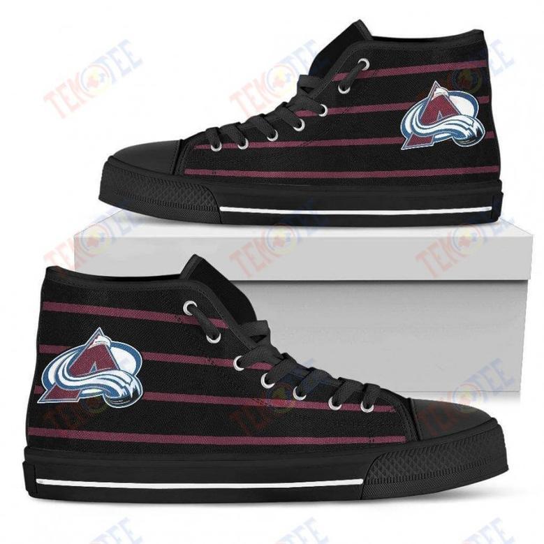 Mens Womens Colorado Avalanche High Top Shoes Edge Straight Perfect Circle Shoes