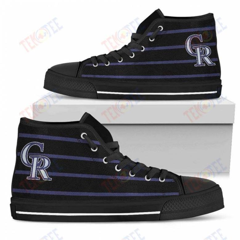 Mens Womens Colorado Rockies High Top Shoes Edge Straight Perfect Circle Shoes