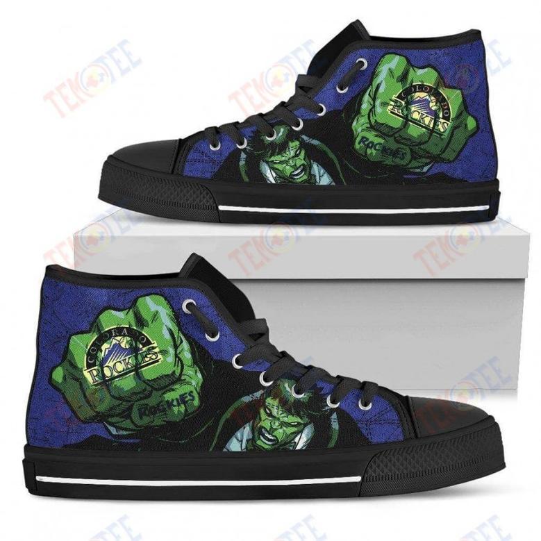 Mens Womens Colorado Rockies Hulk Punch High Top Shoes Printable