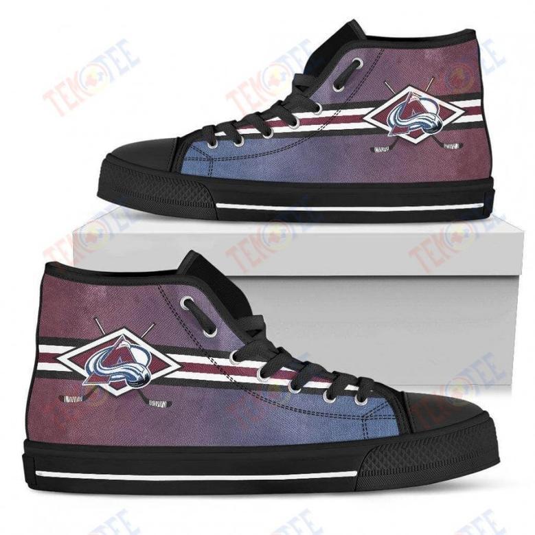 Mens Womens Columbus Blue Jackets High Top Shoes Double Stick Check Shoes