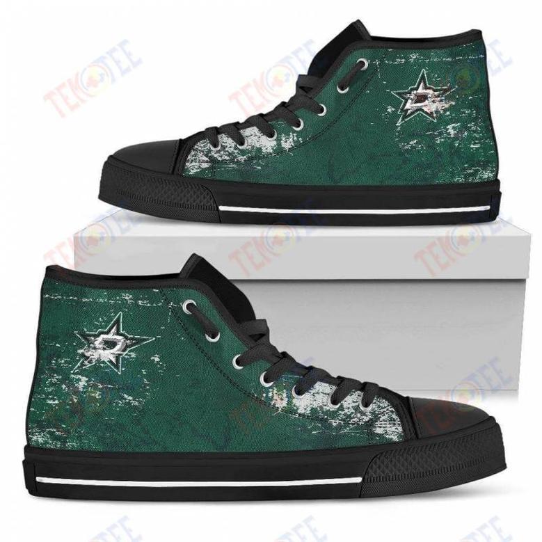 Mens Womens Dallas Stars High Top Shoes Grunge Vintage Logo Printable