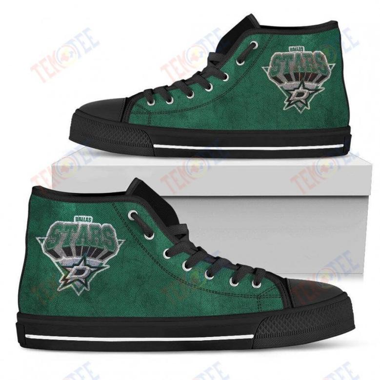 Mens Womens Dallas Stars High Top Shoes Simple Logo Shoes