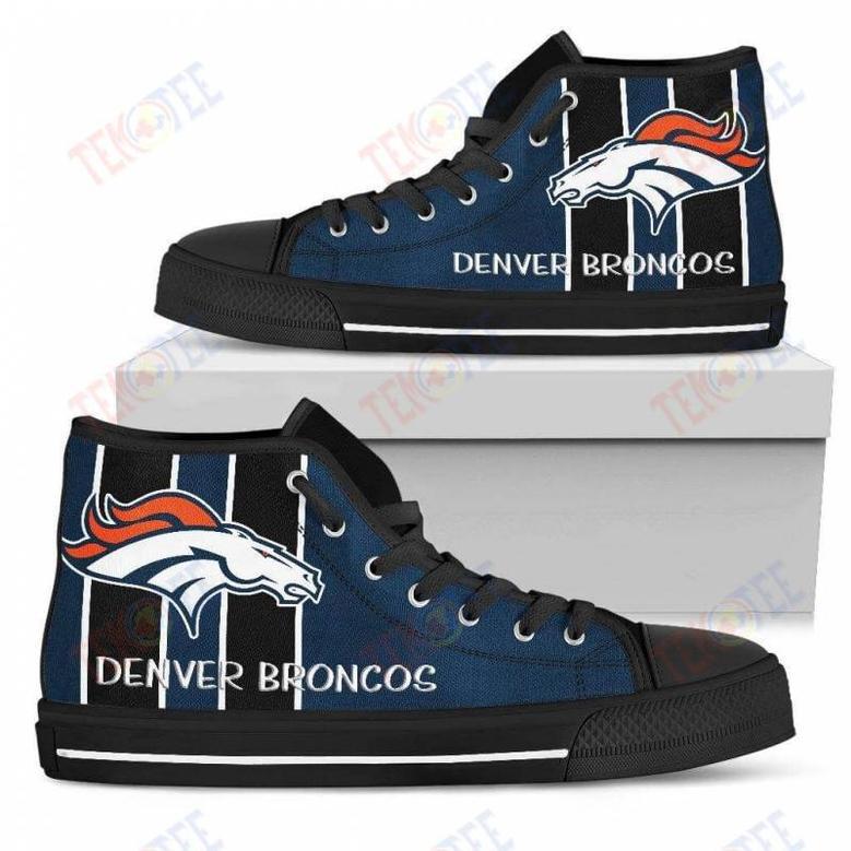 Mens Womens Denver Broncos High Top Shoes Steaky Trending Fashion Sporty